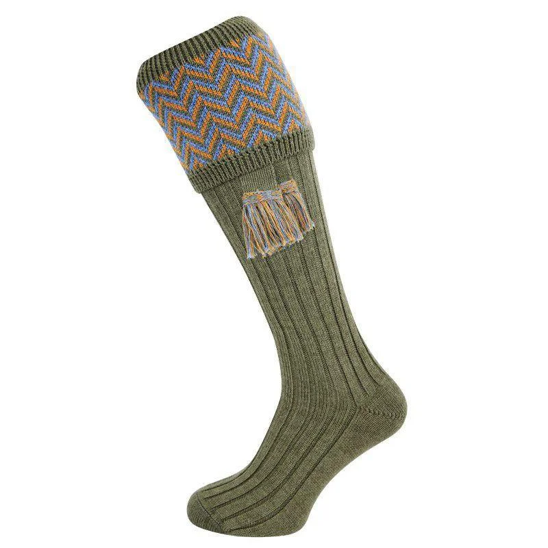 Cozy pom-pom sleep socks-William Powell Mens Merino Shooting Socks with Garters - Glenesk