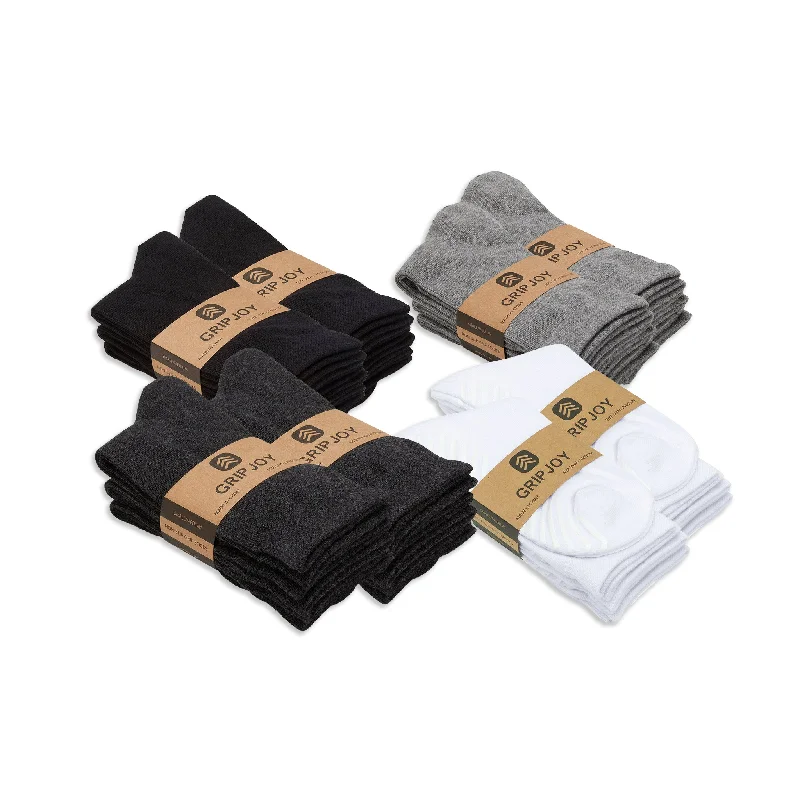 Lightweight no-show socks-Women's Crew Grip Neutrals Bundle