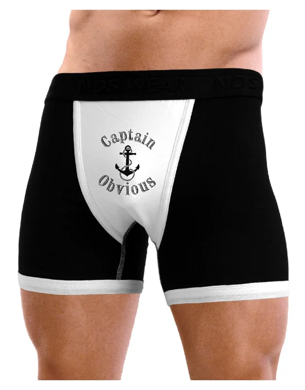 Men’s cotton performance boxer briefs-Captain Obvious Funny Mens Boxer Brief Underwear