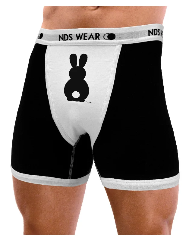 Men’s cotton-blend athletic briefs-Cute Bunny Silhouette with Tail Mens Boxer Brief Underwear by TooLoud