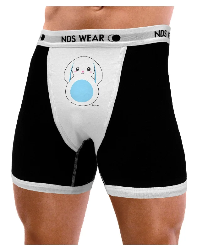 Men’s soft athletic boxers-Cute Bunny with Floppy Ears - Blue Mens Boxer Brief Underwear by TooLoud