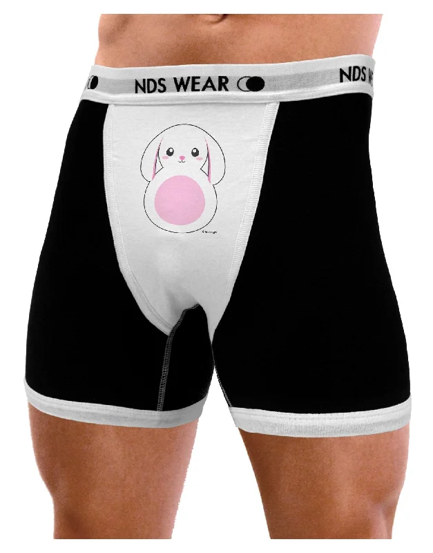 Men’s durable cotton trunks-Cute Bunny with Floppy Ears - Pink Mens Boxer Brief Underwear by TooLoud