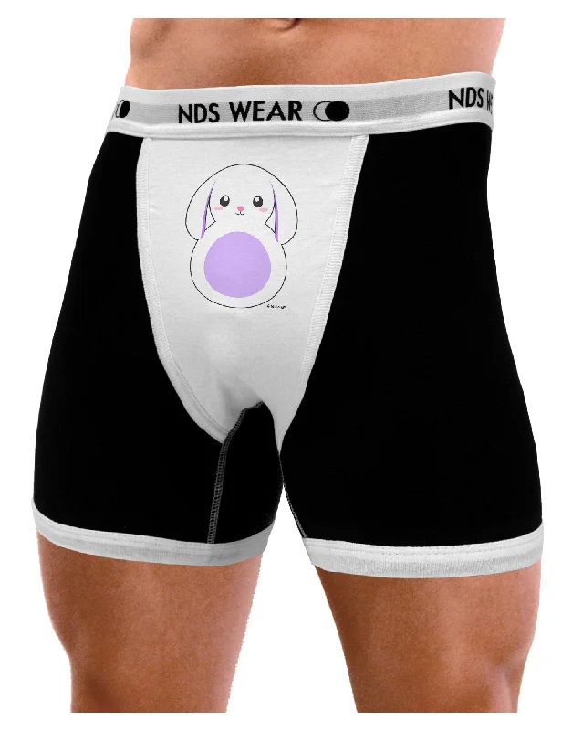 Men’s comfy modal boxer briefs-Cute Bunny with Floppy Ears - Purple Mens Boxer Brief Underwear by TooLoud