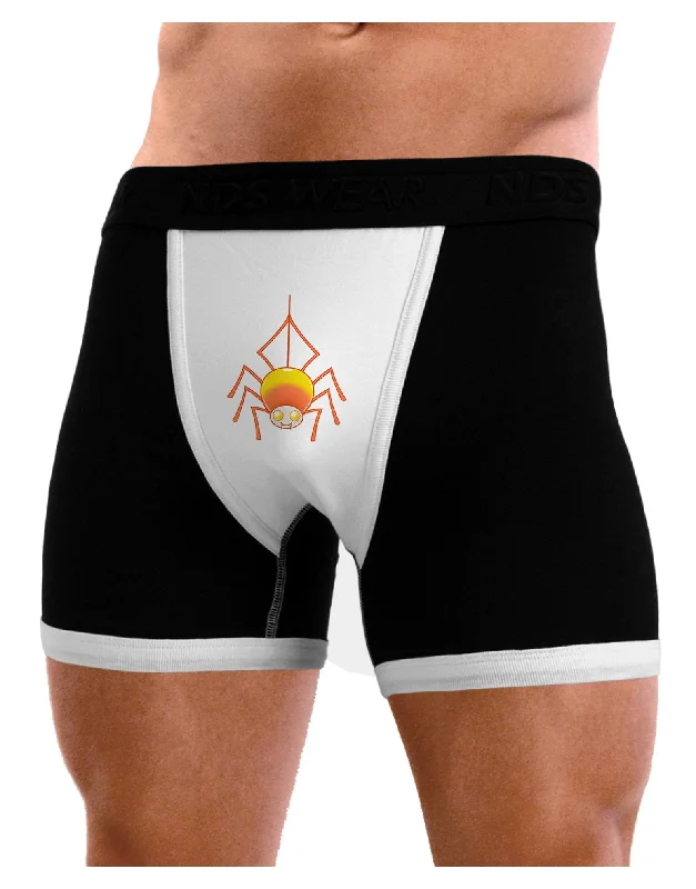 Men’s lightweight cotton-blend trunks-Cute Candy Corn Spider - Halloween Mens Boxer Brief Underwear