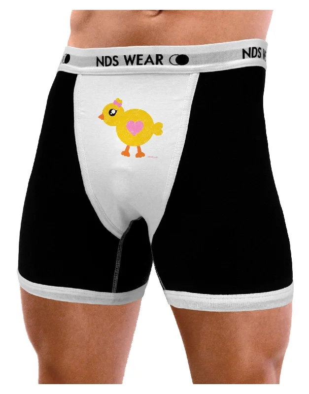 Men’s cotton performance trunks-Cute Chick with Bow - Crayon Style Drawing Mens Boxer Brief Underwear by TooLoud