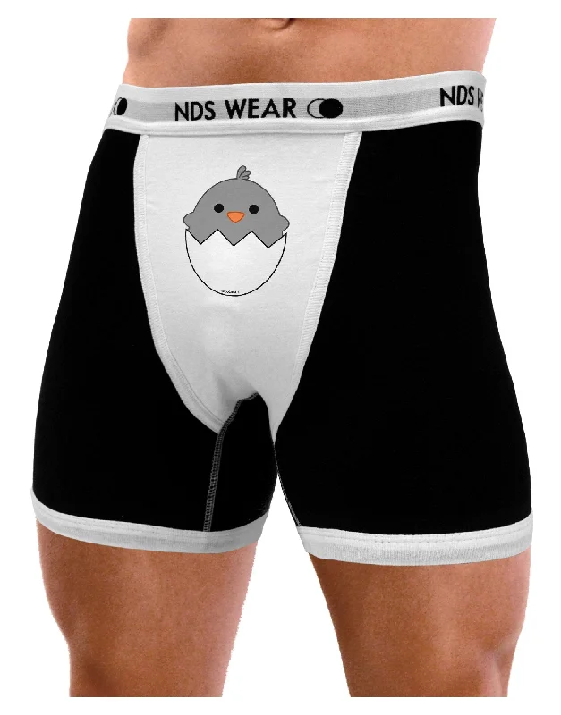 Men’s smooth jersey trunks-Cute Hatching Chick - Gray Mens Boxer Brief Underwear by TooLoud