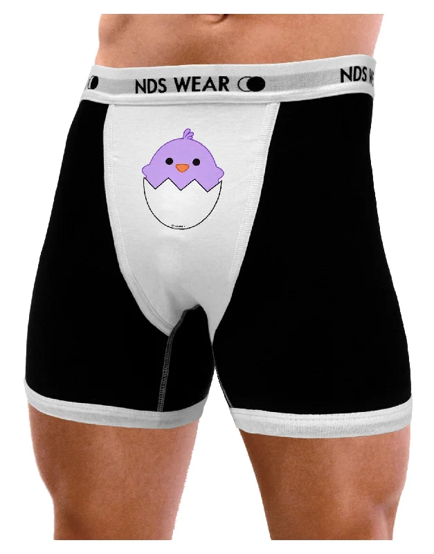 Men’s cozy microfiber boxers-Cute Hatching Chick - Purple Mens Boxer Brief Underwear by TooLoud