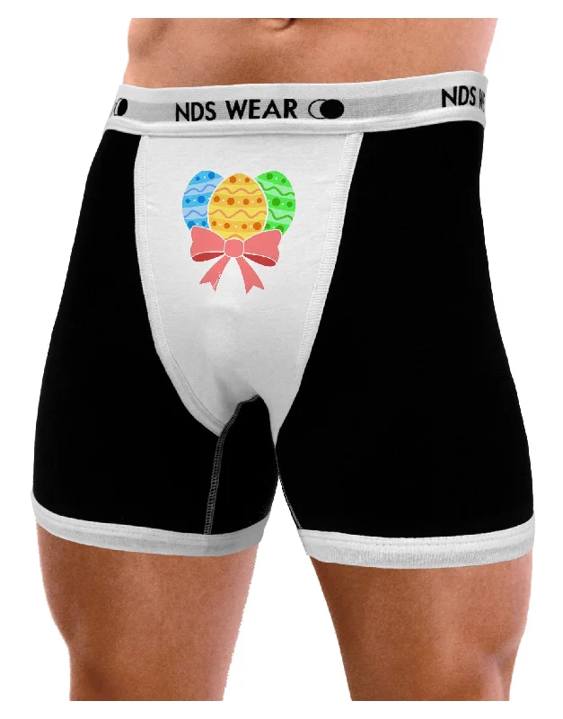 Men’s cotton-blend athletic briefs-Easter Eggs With Bow Mens Boxer Brief Underwear by TooLoud