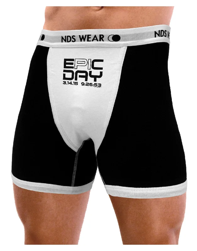 Men’s breathable cotton briefs-Epic Pi Day Text Design Mens Boxer Brief Underwear by TooLoud