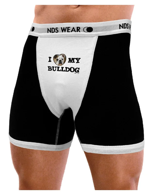 Men’s supportive mesh trunks-I Heart My Bulldog Mens Boxer Brief Underwear by TooLoud