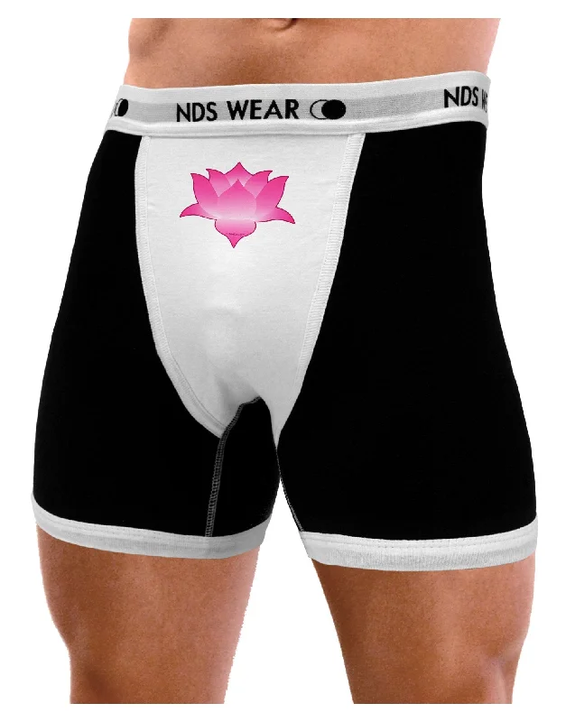 Men’s durable cotton trunks-Lotus Flower Design Gradient Mens Boxer Brief Underwear by TooLoud