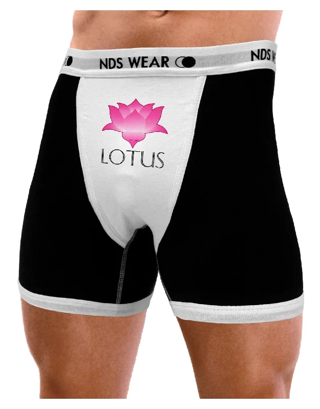 Men’s smooth seamless boxers-Lotus Flower Design Gradient - Text Mens Boxer Brief Underwear by TooLoud