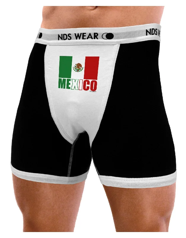 Men’s cozy microfiber boxers-Mexican Flag - Mexico Text Mens Boxer Brief Underwear by TooLoud