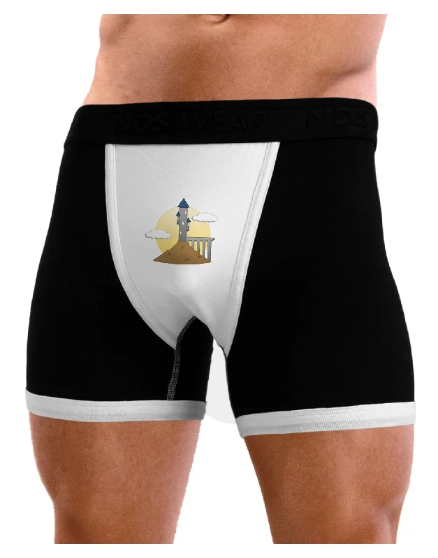 Men’s breathable bamboo boxers-Moonlit  Wizard Tower - Halloween Mens Boxer Brief Underwear