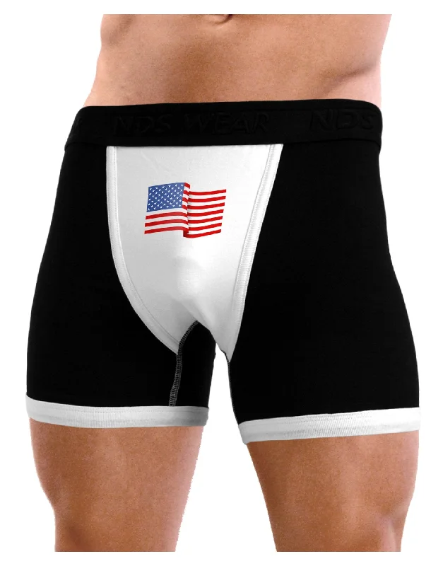 Men’s breathable stretch trunks-Patriotic Waving USA American Flag Mens Boxer Brief Underwear