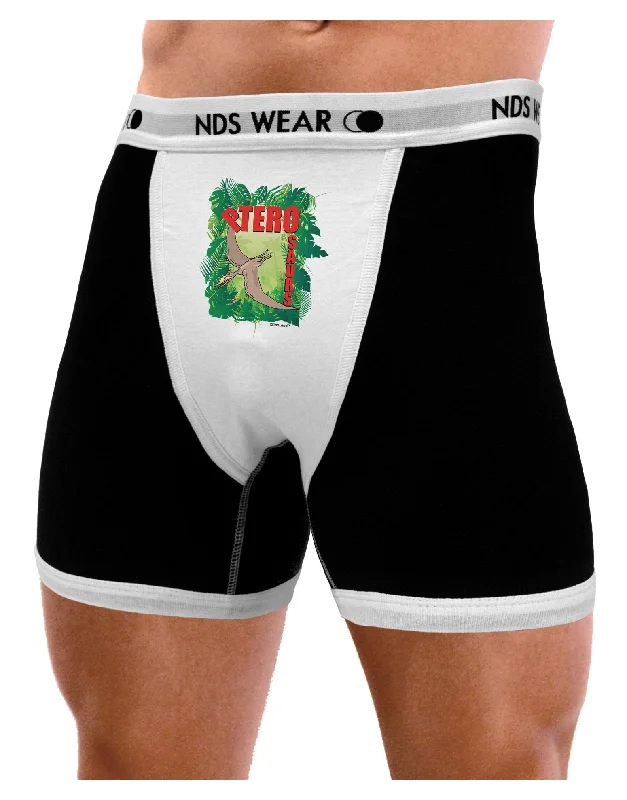 Men’s durable bamboo briefs-Pterosaurs - With Name Mens Boxer Brief Underwear by TooLoud