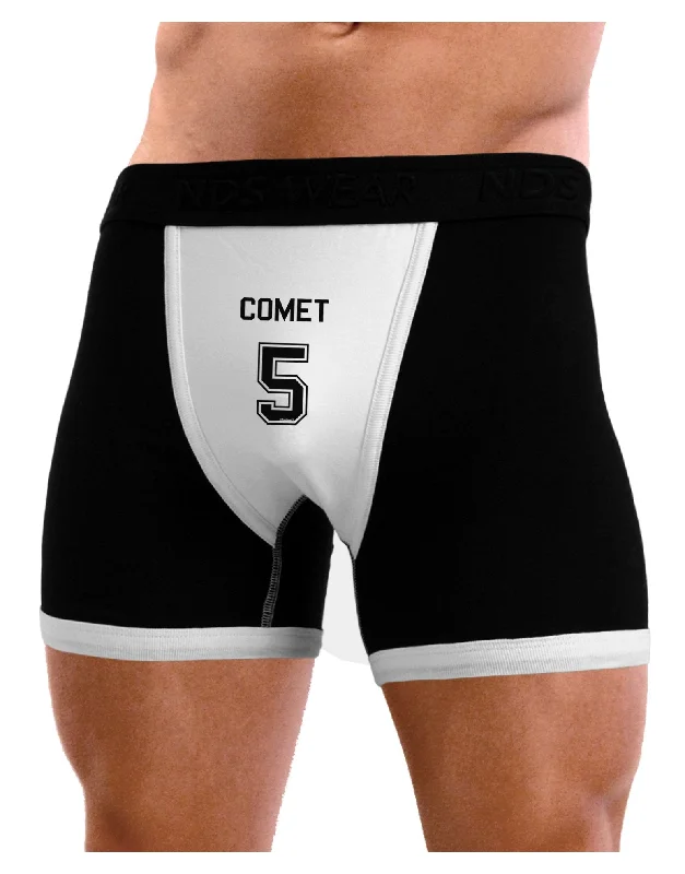 Men’s bold check trunks-Reindeer Jersey - Comet 5 Mens Boxer Brief Underwear