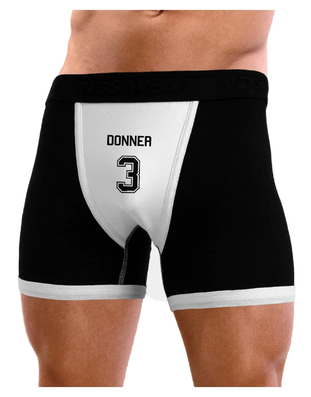 Men’s quick-dry performance trunks-Reindeer Jersey - Donner 3 Mens Boxer Brief Underwear