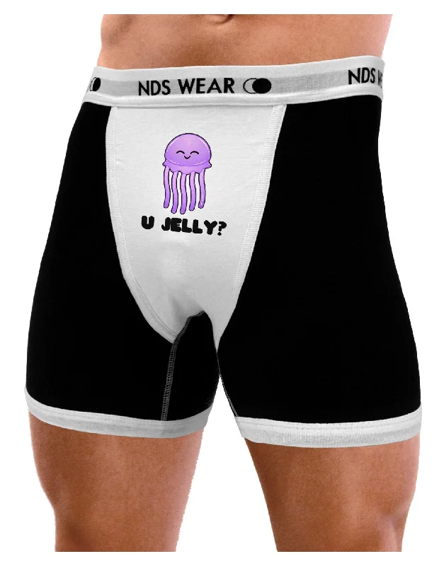 Men’s low-rise performance trunks-U Jelly Cute Jellyfish Mens Boxer Brief Underwear by TooLoud