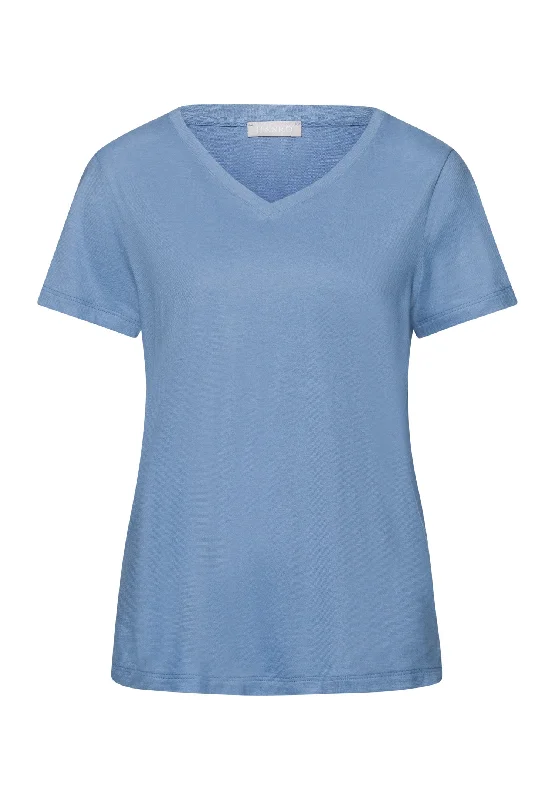 Women’s organic modal chemise-Sleep And Lounge Relaxed V-Neck Top | Endless Blue 74842-2533