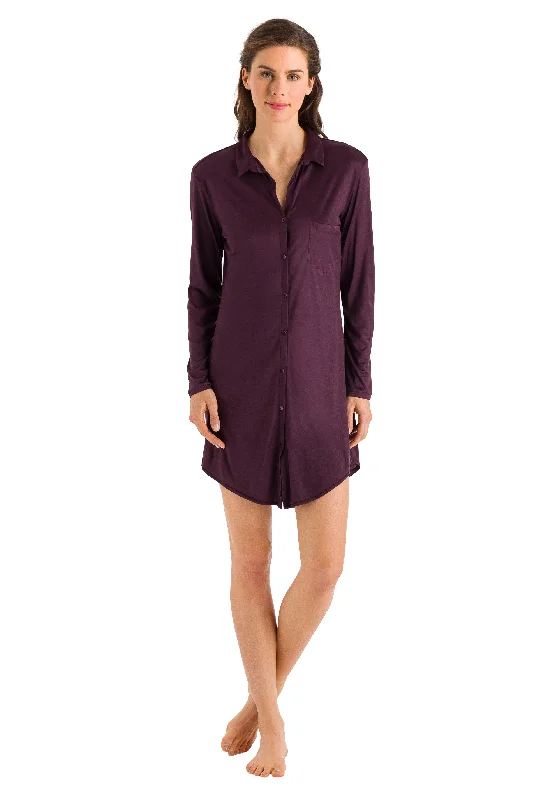 Women’s cozy fleece pajamas-Grand Central TENCEL™ and Silk Sleep Shirt| Prune Purple 77420-1491