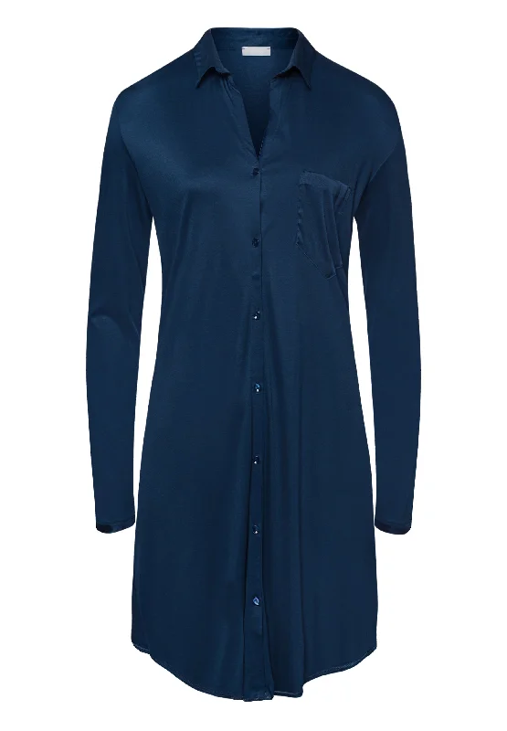 Women’s breathable satin robe-Grand Central TENCEL™ and Silk Sleep Shirt | Mystic Blue 77420-1652