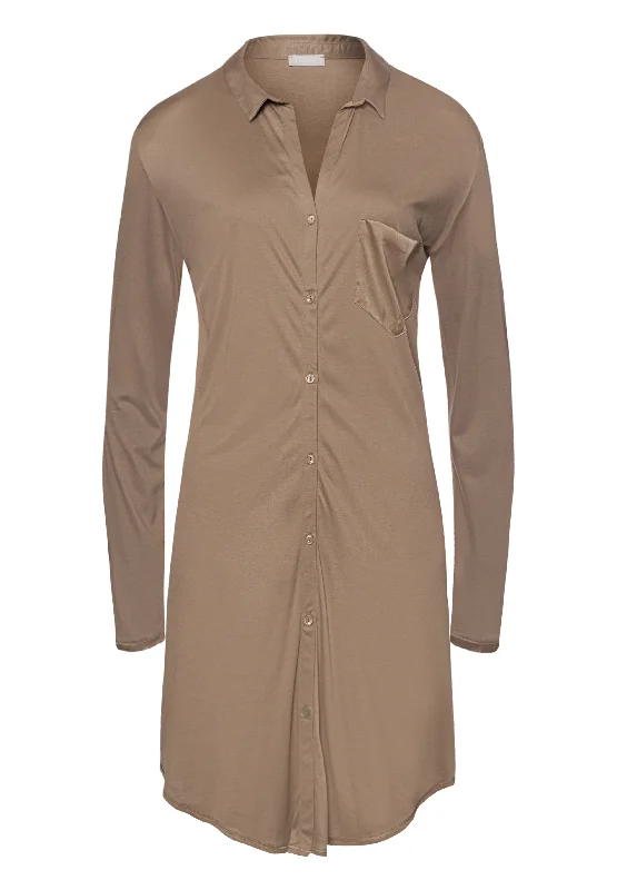 Women’s delicate jersey chemise-Grand Central TENCEL™ and Silk Sleep Shirt | Taupe 77420-2847