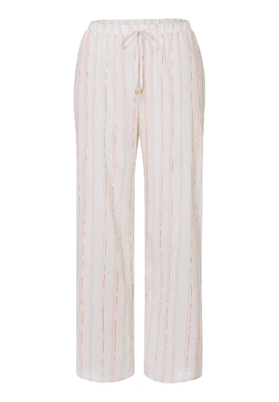 Women’s trendy satin robe-Sleep And Lounge Woven Pants | Pastel Stripe 77478-1269