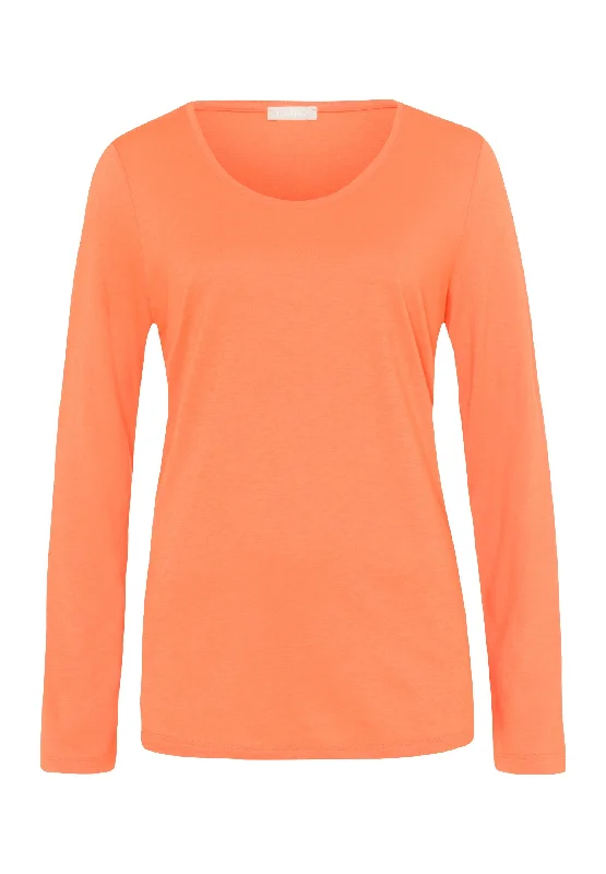 Women’s plush modal sleepshirt-Sleep And Lounge Relaxed Round Neck Top | Flamingo 77844-1291