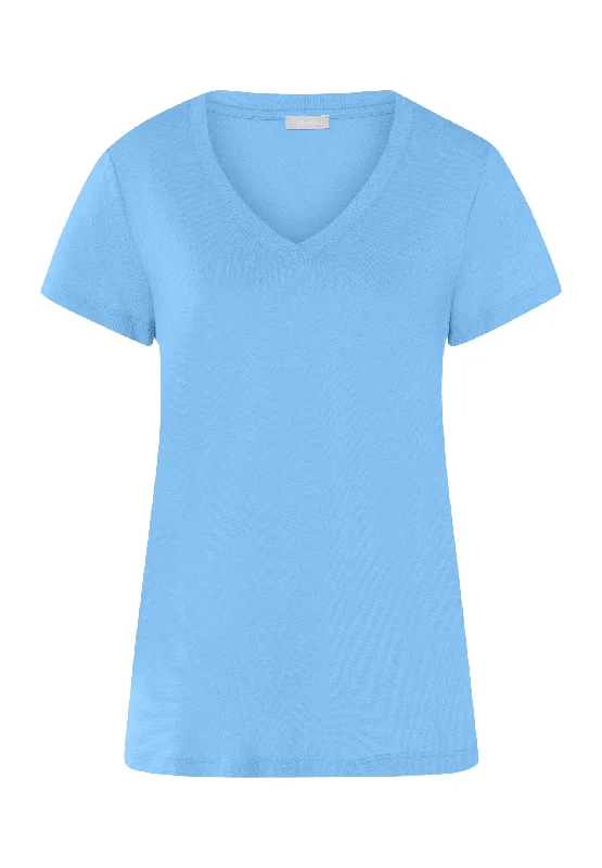 Women’s stylish cotton sleepshirt-Sleep And Lounge V-Neck T-Shirt | Angelite 77876-2547