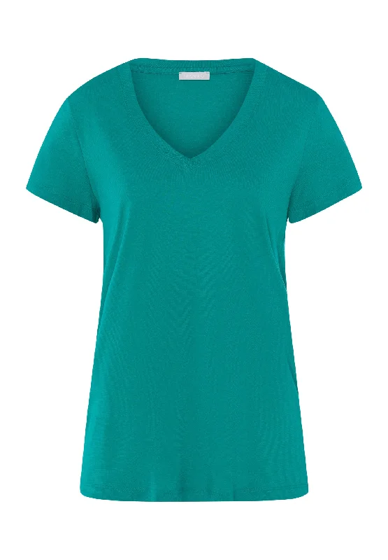 Women’s cozy bamboo sleepshirt-Sleep And Lounge V-Neck T-Shirt | Peacock 77876-2730