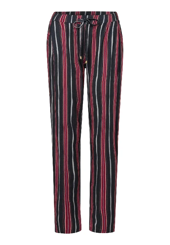 Women’s trendy flannel robe-Sleep And Lounge Knit Pants Print | Marsala Stripe 77882-2984