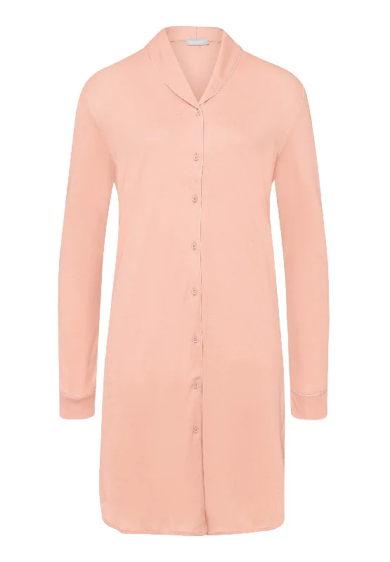 Women’s warm velour nightgown-Natural Comfort TENCEL™ Button Front Sleep Shirt | Blush 77964-1359