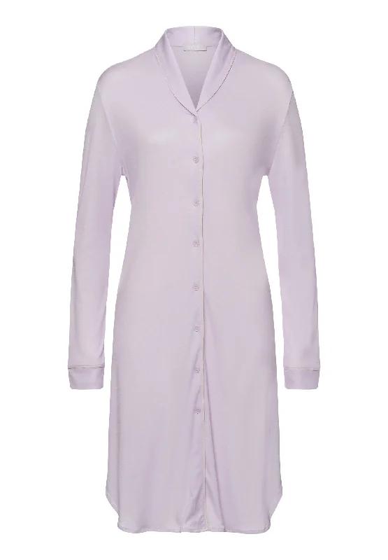 Women’s soft cotton nightgown-Natural Comfort TENCEL™ Button Front Sleep Shirt | Lilac Fog 77964-2464