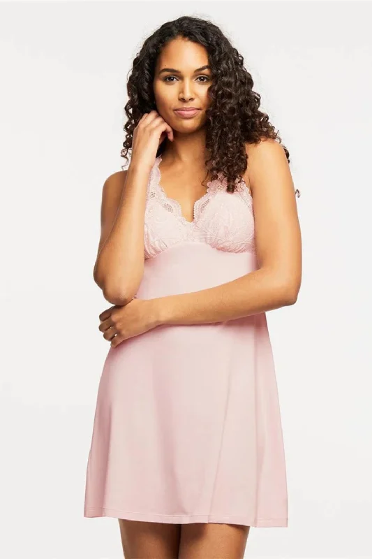 Women’s plush flannel nightgown-Belle Epoque Iconic Chemise in Peonies