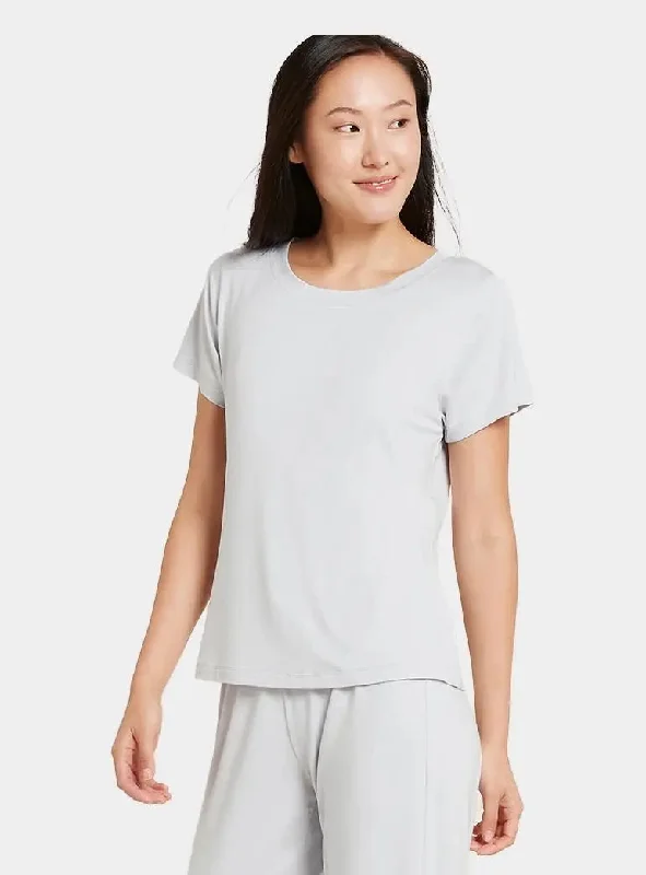 Women’s short-sleeve pajama set-Dove Grey Goodnight Women's Bamboo Sleep Tee