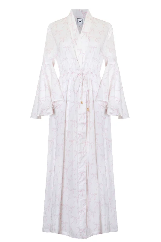 Women’s delicate lace sleepshirt-OTM Exclusive: Dressing Gown in Pink Bow