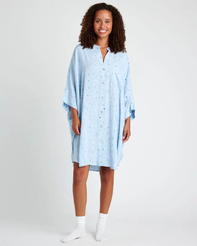 Women’s plush flannel sleepwear-Highway Celestial Sleep Shirt