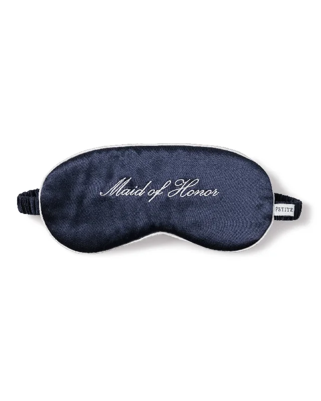 Women’s warm bamboo sleepwear-Navy Silk Maid of Honor Sleep Mask