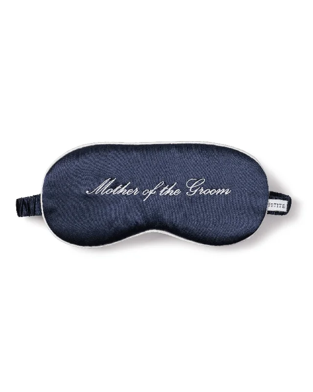 Women’s short-sleeve pajama set-Navy Silk Mother of the Groom Sleep Mask