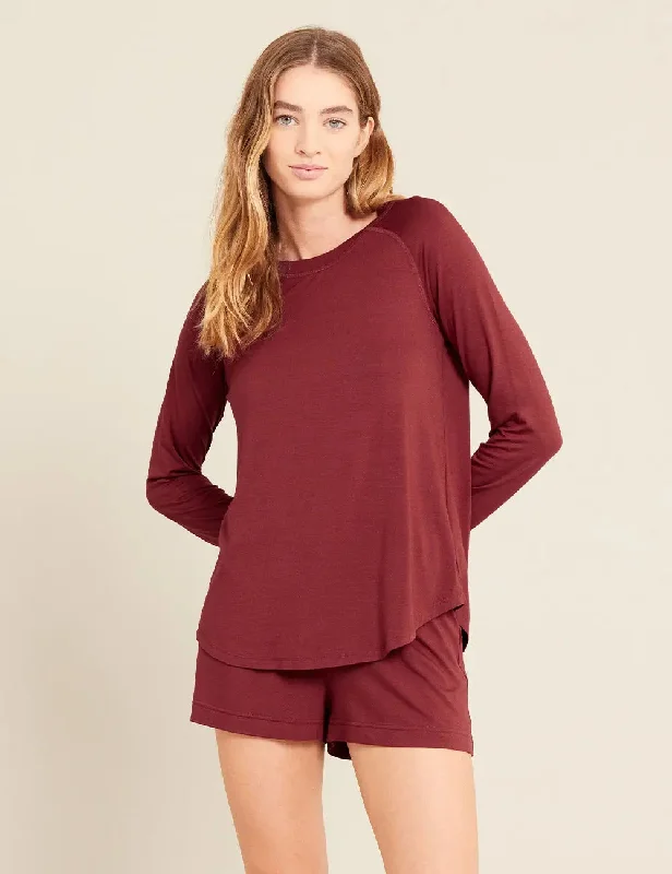 Women’s smooth bamboo pajama set-Ruby Goodnight Women's Bamboo Raglan Sleep Top