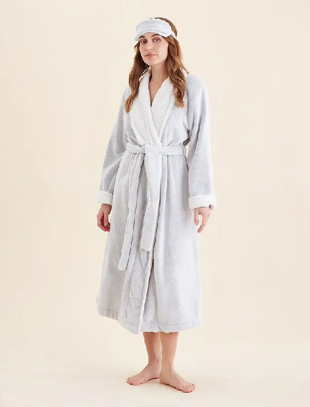 Women’s bold print robe-Plush Sherpa Robe & Sleep Mask