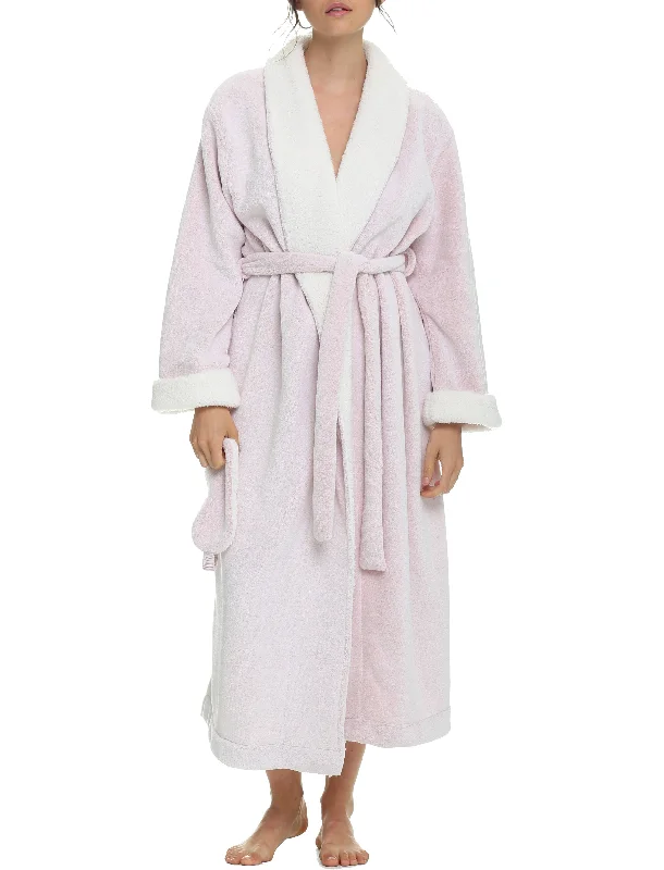 Women’s plush satin chemise-Plush Sherpa Robe & Sleep Mask Set