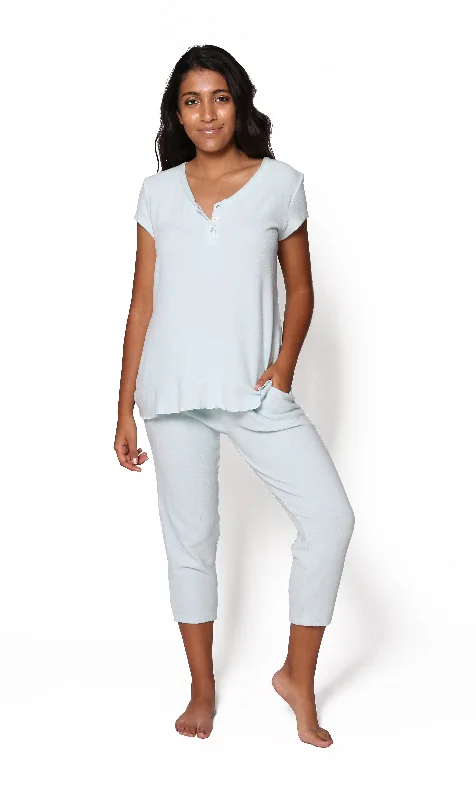 Women’s warm bamboo sleepwear-The Comfort Collection Snap Up Tee