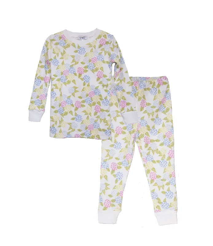 Women’s breathable modal pajamas-Women's Hydrangea Print Pima Pajamas