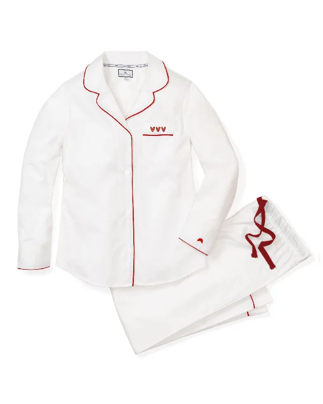 Women’s soft jersey robe-Women's Valentine's Collection Pajamas with Heart Embroidery