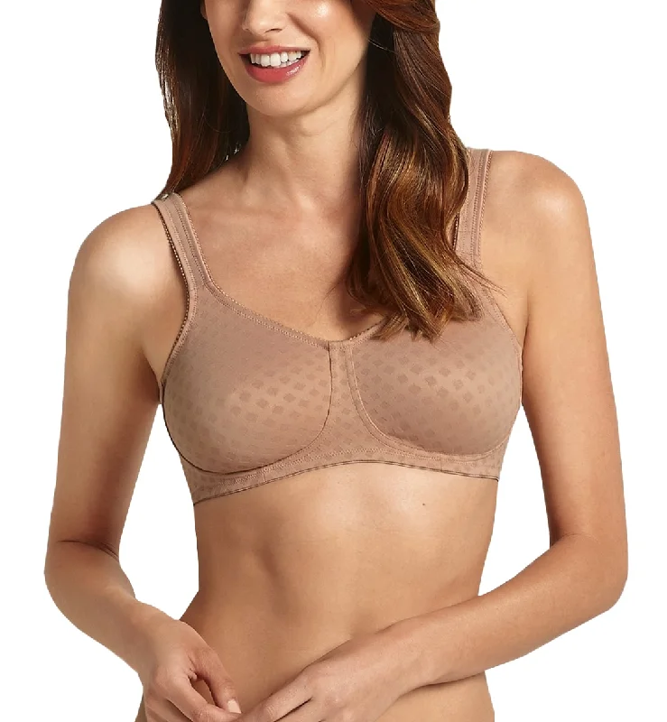 Women’s organic cotton thong-Anita Care Lisa Seamless Jacquard Post Mastectomy Softcup Bra (5726X) - Praline