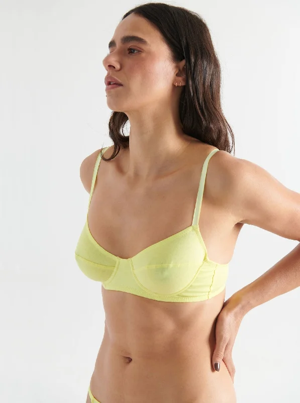 Women’s cozy bamboo underwear-Araks: Beau Cotton Underwire Bra - Pollen