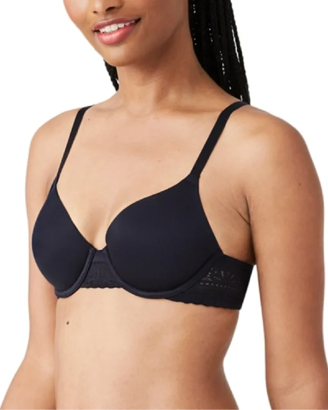 Women’s silky lace-trim thong-B. Tempt'd by Wacoal Future Foundations Underwire T-Shirt Bra with Lace (More colors available) - 953253 - Black