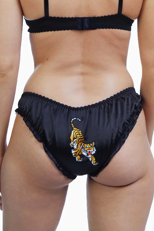 Women’s cotton bikini panties-Bettie Page Tiger Frill Brief